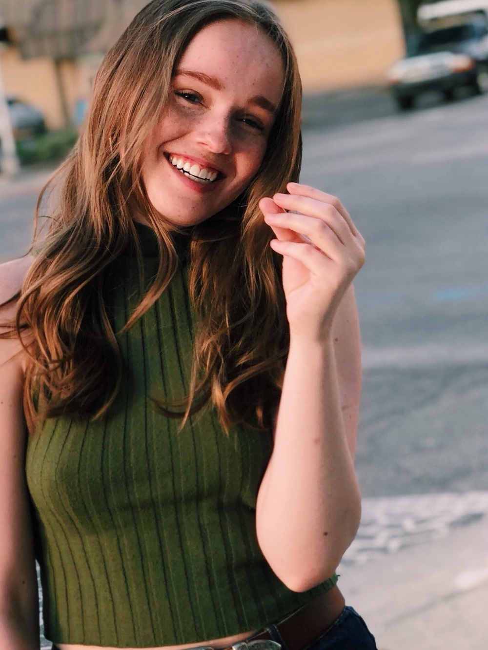 Urban Outfitters Olive Ribbed Mock Neck Tank